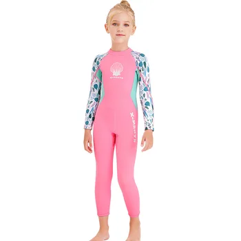 Kupaći kostim za djevojčice 2,5 mm, jednodijelni sigurnosni od osipa, Dječji kupaći kostim s dugim rukavima za zaštitu od hladnoće, Dječji kupaći kostim za kupanje sa meduza za ronjenje