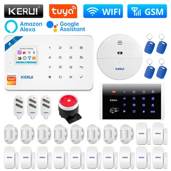 KERUI W181 Alarmi za kuće, Wi-Fi, GSM alarm, podrška Alexa Tuya, inteligentni senzor pokreta, senzor vrata, detektor, sirena RFID