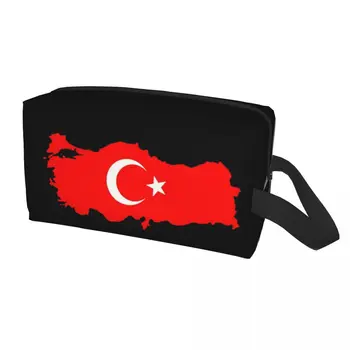 Moderan Kartica Zastava Turske, Putnu torbu za Toaletne potrepštine, Ženska Turska Косметичка za šminkanje s Mjesecom i Zvijezdama, set za pohranu kozmetike
