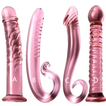 Roza Staklene Seks-proizvodi za homoseksualaca, Analni čep, Loptice za Vaginalni Analnoj Stimulaciji, Dildo iz kristalne Čaše, Penis Za žene, Analni čep, Seks-igračku