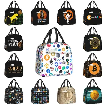 Torba za ланча s logotipom криптовалюты, блокчейна, Ethereum, Биткоин-hladnjak, термоизолированный Ručak-boks za žene, torbe za piknik s dječjom hranom