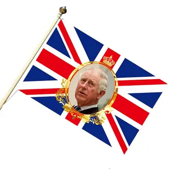 Zastava Krunidbe kralja Charlesa 5 m X 3 M Zastava velike Britanije Kralja Charlesa U Čast Stupanja na Prijestolje je Novi kralj velike Britanije