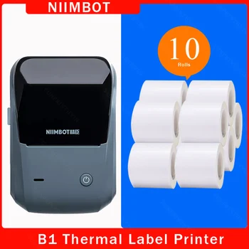 Pisač naljepnica Niimbot B1, Prijenosni Ručni termo transfer, Mini-bar, bar-kod, QR-kod Naljepnica, Papir, Boje role, Kabliranje tag