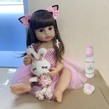 55 cm Lutka-Реборн s punim silikonskim kućišta, Vinil igračka za Novorođenčad Za djevojke, princeza Beba, Drug igračka