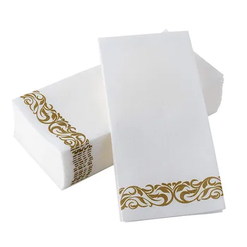 50 Papirnatih ručnika za ruke Zlatne Ručnici za goste s cvjetnim ispis Ukrasne Maramice za ruke maramicom za banket Vjenčanja