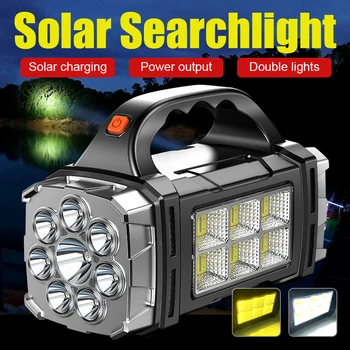 Solarni okrugli Reflektor USB 8 * Super Svijetle LED Multifunkcionalni Svjetiljku Prijenosni Marširati Reflektor Ugrađena Punjiva