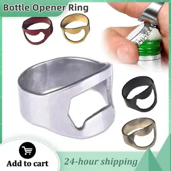 Otvarač za boce s prstenom od nehrđajućeg čelika, Kreativna pivo, glatko, bez prekida, lako nositi sa sobom, Jednostavno koristite Prsten za kuhinjski pribor za bar