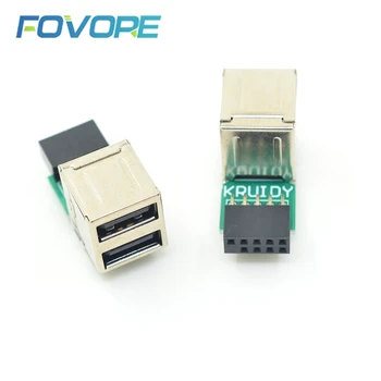 USB 2.0 9Pin Ženski 2 Porta A Ženski Adapter je Pretvarač Matična ploča Produžni kabel Ploče PCB Unutar RAČUNALA