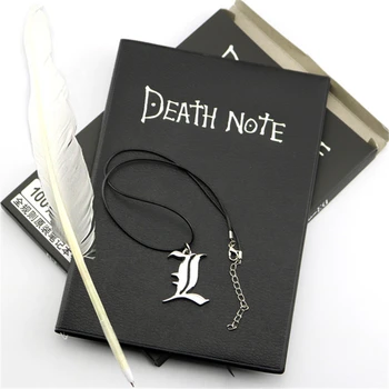 Skup bilježnice A5 Anime Death Note, kožni zapisnik i ogrlica, перьевая ručka, dnevnik, blok za unose u poklon