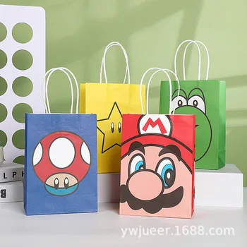 Poklon papirnatu vrećicu u stilu Super Mario Bros za Party u čast rođenja Kraft-papir paket za čokolade Poklon robu na Dan rođenja za dječju zurke