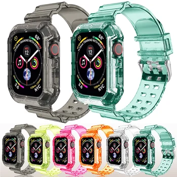 Proziran Remen za Apple Watch Band 44 mm 40 mm iWatch 42 mm 38 mm Silikon remen za sat + torbica-narukvica Apple watch series 6 se 5 4 3