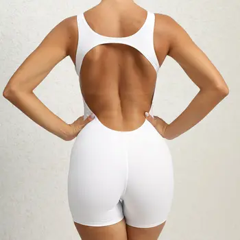 Ženski jednodijelni kombinezon s otvorenim leđima yoga, Vježbe Kratkom body, облегающий Sportski kombinezon za fitness