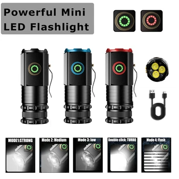 Moćna mini EDC led flashlight-privjesak za ključeve, USB punjiva ručna svjetiljka, svjetiljka za kampiranje, indikator jačine magnetske privlačnosti