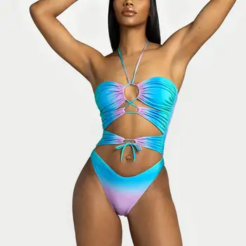 Ljeto plaža odjeća, Novi seksi cjelovite odijela, kupaći kostim Bikini градиентного boje, Brazilski kupaći kostimi Ženski kupaći kostim velike veličine