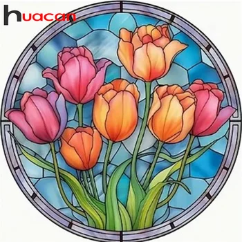 Huacan 2023, Diamond umjetničkih Slika, Pink Mozaik, Set za vezenje Boja, Kreativne Hobi, 30x30 cm, Ukras Za dom