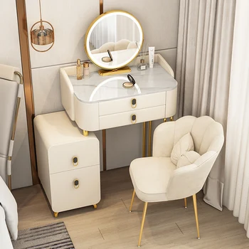 Ladice Luksuzni komoda Sa Zlatnim Nogama, Multifunkcionalni Toaletni stol za djevojčice, Ormar za odjeću u Skandinavskom stilu