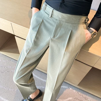 Britanski Stil, Nove Muške приталенные Korejski hlače Naples 2023, Kvalitetne Svakodnevne hlače za poslovni kostim, službene pozivnice za hlače
