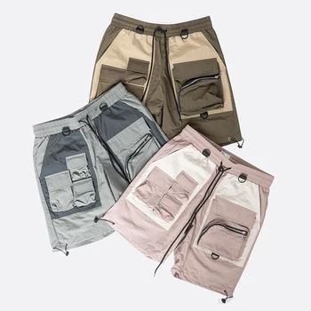 Vanjska Odjeća, 5-inčni Kratke hlače od poliestera, Gospodo Svakodnevne Kratke hlacice-teretni sa elastičnim pojasom, mnoštvom 3D džepova, Muške Kratke hlače-teretni