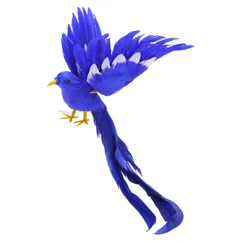Umjetna Ptica perja, Plastični Lik, Krajolik Ukras, Vrt dekor, Božić, Uradi sam, Halloween - #2 (plavi rep) 28 * 5 * 3 cm