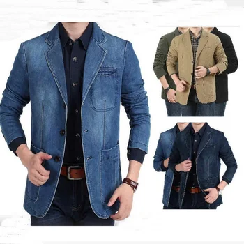 Muški Traper jakna prometa, Muško Odijelo, Dnevne jaknu sa džepovima, Trendy Traper Blazers, Slobodna odjeća