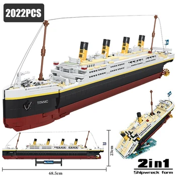 Novi 2022шт Titanic Model Kreativni Luksuzni kruzer Set Serije DIY Brod Gradske Građevinske Blokove i Cigle Dječje igračke, Pokloni