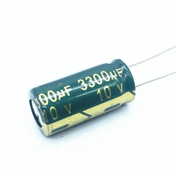 6pcs 10 3300 uf 10 * 20 mm low ESR Aluminijskih Elektrolita kondenzator 3300 uf 10 Električni kondenzatori za visoke frekvencije od 20%
