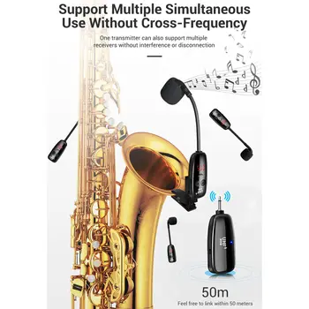 Uhf Bežični микрофонная sustav za saksofon, isječke, glazbeni instrumenti za saksofon, truba, Bežični prijemnik-predajnik Sax