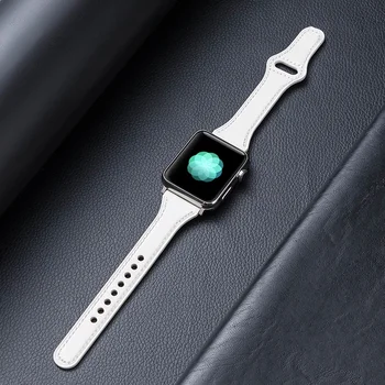 Tanki remen za Apple Watch band 44 mm 40 mm od prave kože 41 mm 45 mm narukvica correa iwatch series 7 8 9 se 6 3 ultra 2 49 mm 38 mm