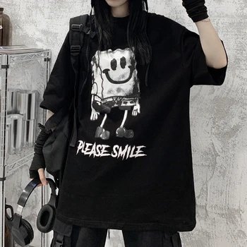 Luksuzni Crni T-Shirt Ženska Muška Gotička Top Nevjerojatan Grunge Harajuku Dark Academia Estetski Anime Alt Emo Slobodna Ljetna Odjeća Blacktop