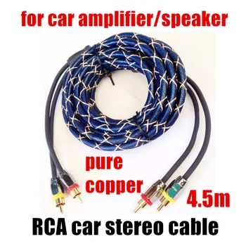 Auto Аудиокабели Biserno plave boje od čistog bakra 4,5 m RCA-RCA Stereo Auto zvučnik Žica za auto pojačalo Zvučnik Auto Oprema