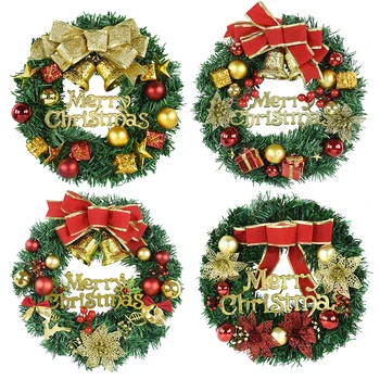 božićni Vijenac od 30 cm, Božićno Umjetna pine grančica, crvene bobice, Vijencu Za Prednja vrata, Božićni Novogodišnji Dom za Vješanje dekor Noel