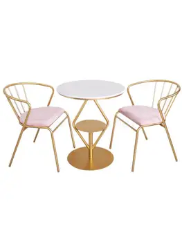 Skandinavski stolica, stol stolica s jednostavnim leđa, kućni balkon stol za odmor, десертный tea shop, čist crveni stolić i stolica