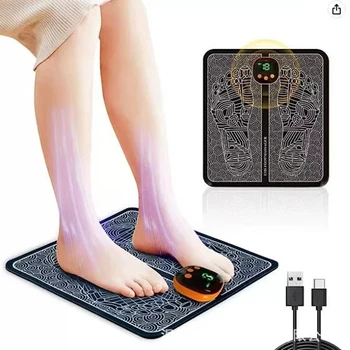 Električni tepih-jastuk za noge EMS, 8 načina rada, Pametan миостимулятор, jastuk za noge i Punjenje, Folding mat za masažu stopala Relax