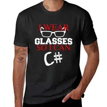 Novost je, nosim naočale, tako da sam mogao Programirati u C #, Dizajner, Koder,Monstrum, Majica za dječake, bijele majice, t-shirt оверсайз, majica za muškarce