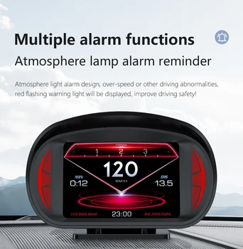 Auto Glavnom Zaslonu HPD OBD + GPS Prekoračenje brzine Napon Alarm Temperature Vode, Mjerač Nagiba Brzinomjer Turbo Kočnica Test