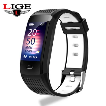 Gospodo pametni sat LIGE sa zaslonom u boji, sat za mjerenje otkucaja srca, krvnog tlaka, Podsjetnik o natječaju, vodootporan sportski narukvica za žene za Android i Ios