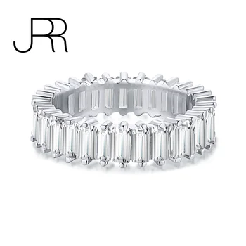 Vječnost prsten od 925 sterling srebra Smaragdno rez, lijepo obrađeni, AAAAA Cz kamenje, večernje, obećanje, donje prsten, nakit poklon