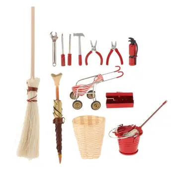 14x Mini set alata, Mali ukras za dom, Minijaturni Vilinski vrt, poljoprivredni alati