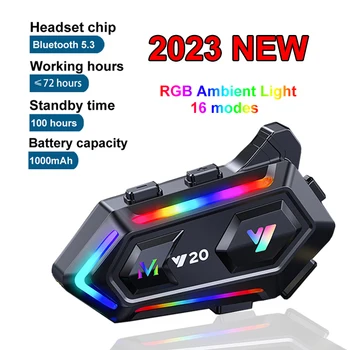 16 Načina RGB svjetlosti 2023 Nova kaciga-slušalice Мотоциклетная Bluetooth 5,3 1000 mah IPX6 buke Moto Wireless Oprema
