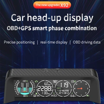 2023 Novi X92 OBD + GPS Glavobolja, Višenamjenski Zaslon auto Pametan LCD zaslon Brzinomjer, Kompas km/h km/H Инклинометр