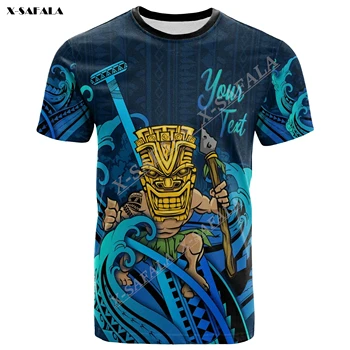 Guam Polynesian Hawaii Tiki Vruće prozračna muška majica s 3D ispis na red, majice, t-komadi, Svakodnevne majice kratkih rukava, быстросохнущие ljeto