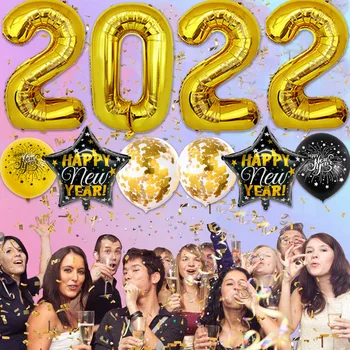Sretna Nova Godina 2023, Balone iz Folije 2021, sretan Božić, Večernje Uređenje Za Dom, Nakit Djeda Mraza, Jelka, Božićni Snjegović