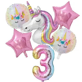 1 Komplet balone s blistava единорогом, 32-inčni digitalni folije, dječja tematska dekoracija za rođendan, bebi