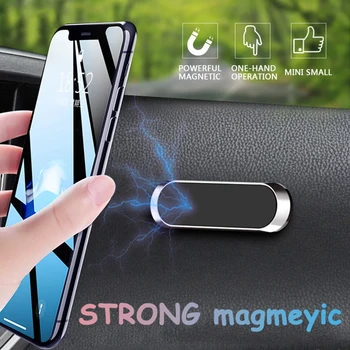 Magnetni auto držač za telefon, mini-postolje u obliku trake na ploči s instrumentima za iPhone Samsung Xiaomi, metalni magnet, auto nosač GPS za zid
