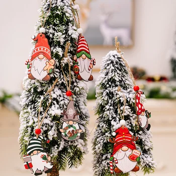1pc DIY Lutke Santa Božićni Patuljak Viseće Dekoracije Drvenih nosača Home dekor Poklon za Novu Godinu