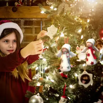 Ukrasi u obliku Anđela za Božićno drvce, kreativno plišani privjesak u obliku lutke-Angela, Ukrasni privjesak u obliku lutke za božićne zabave, božićno Drvce, Trgovine