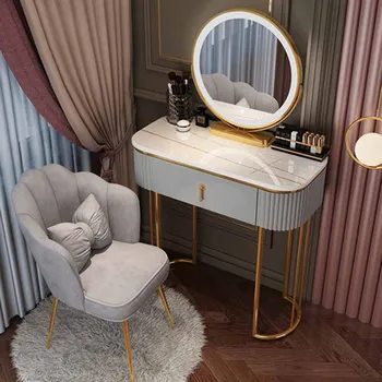 Minijaturni toaletni stol u skandinavskom stilu, ogledala, ženski zgodan toaletni stol u kontejner, klasična luksuzni namještaj za spavaće sobe Penteadeira