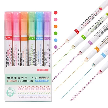 Set od 6 komada sa zakrivljenim oznakama, 6 olovke sa savjete različitih oblika, boje oblikovane ručke, markera različitih boja