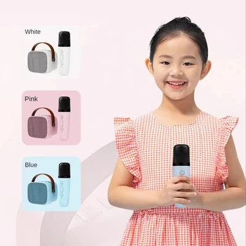 Vrući Bluetooth Zvučnik Prijenosni Home Slatka Karaoke Mini Bežične Audio s Mikrofonom K Song Obiteljska Pjevanje stroj 2023 Novo