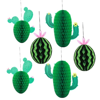 6 kom. Ukras u obliku kaktus, Centralno ukras za zurke, Cell nakit, Proizvodnja Rotirajući Vjenčanje